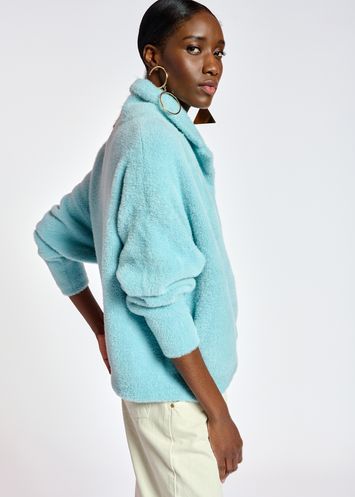 fuzzy light blue jacket