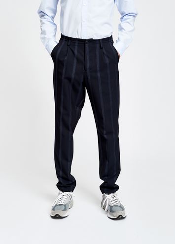 dark blue striped pants