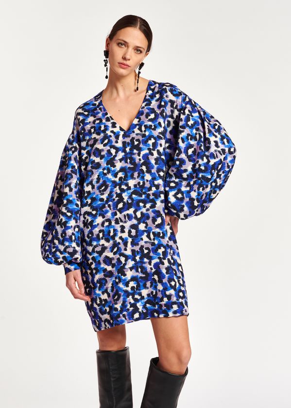 lilac animal print dress