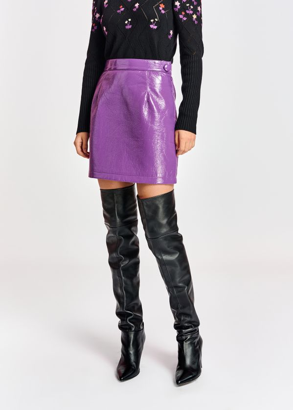 purple skirt knee length