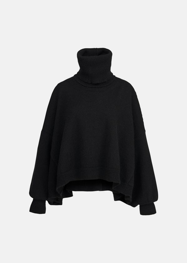 black sweater cape
