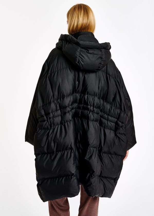 poncho puffer coat