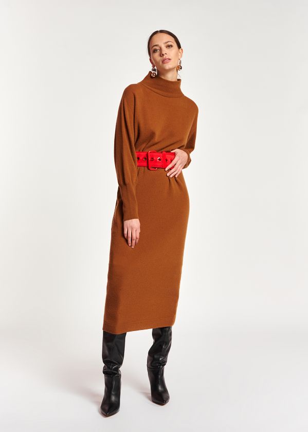 camel sweater dress