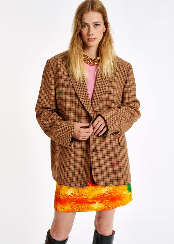 oversized check blazer