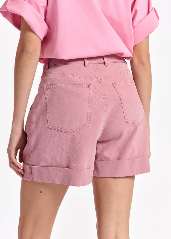 Lilac high-rise loose-fit denim shorts 