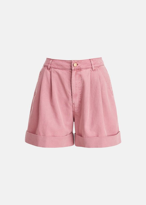 Lilac high-rise loose-fit denim shorts 