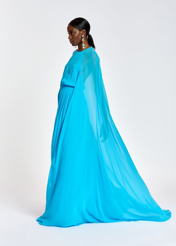 blue cape dress