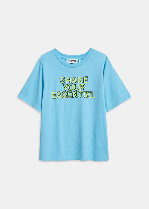 Light blue jersey T-shirt with neon 