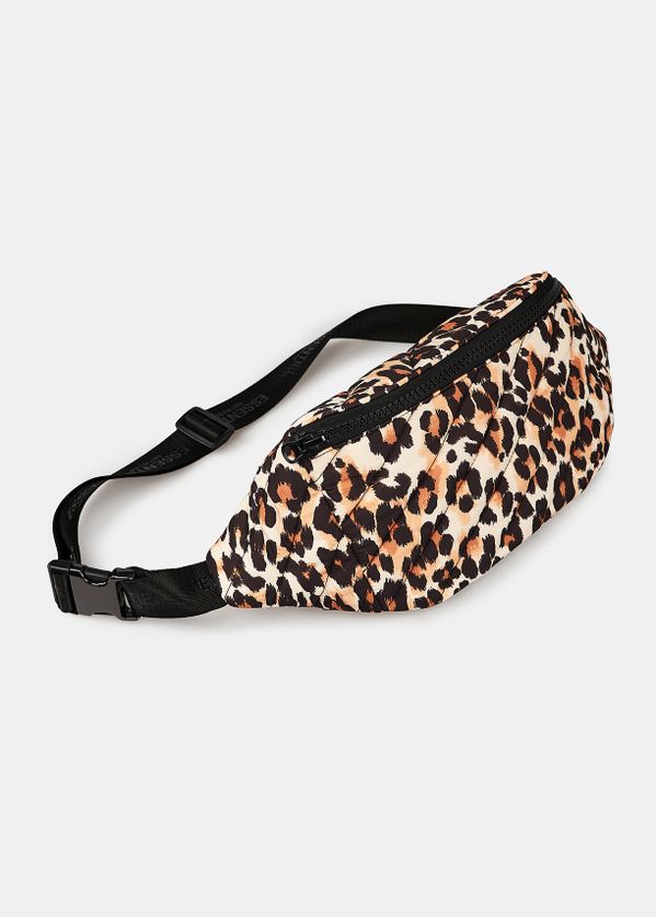 Leopard-print quilted shoulder bag 