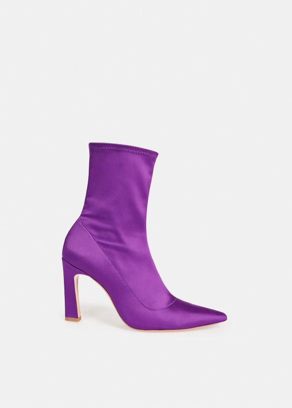 purple satin boots