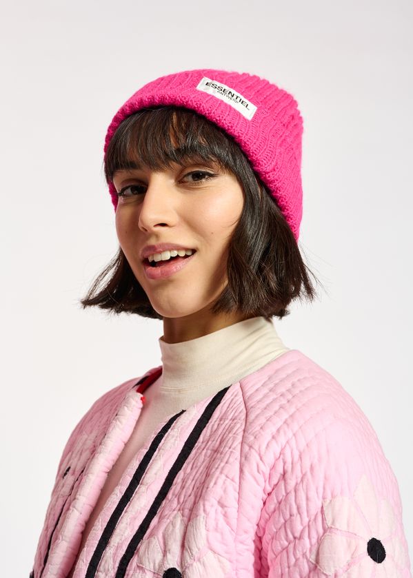 neon pink beanie