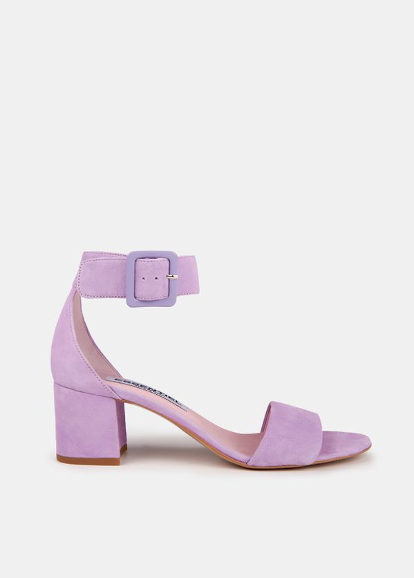 Light purple block heel sandals 