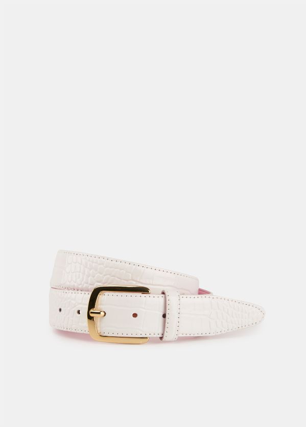 white leather belt