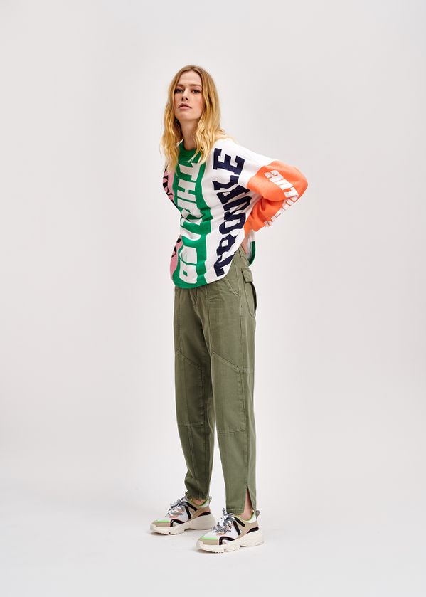 off white neon green pants