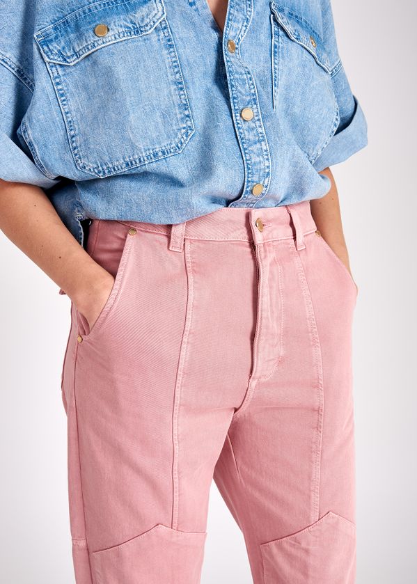 pink denim pants