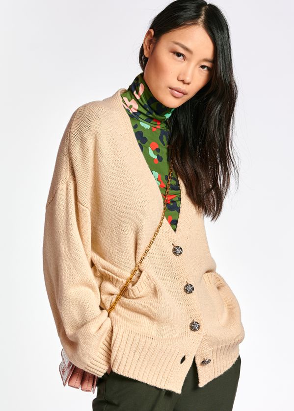 cardigan with rhinestone buttons