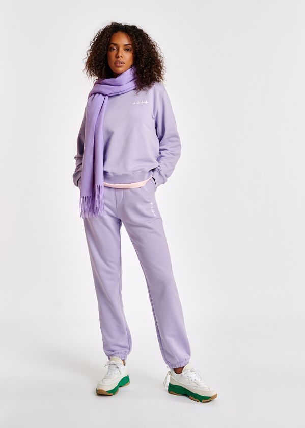 Lilac organic cotton-jersey sweatpants 