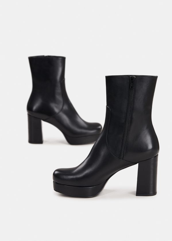 leather ankle platform boots