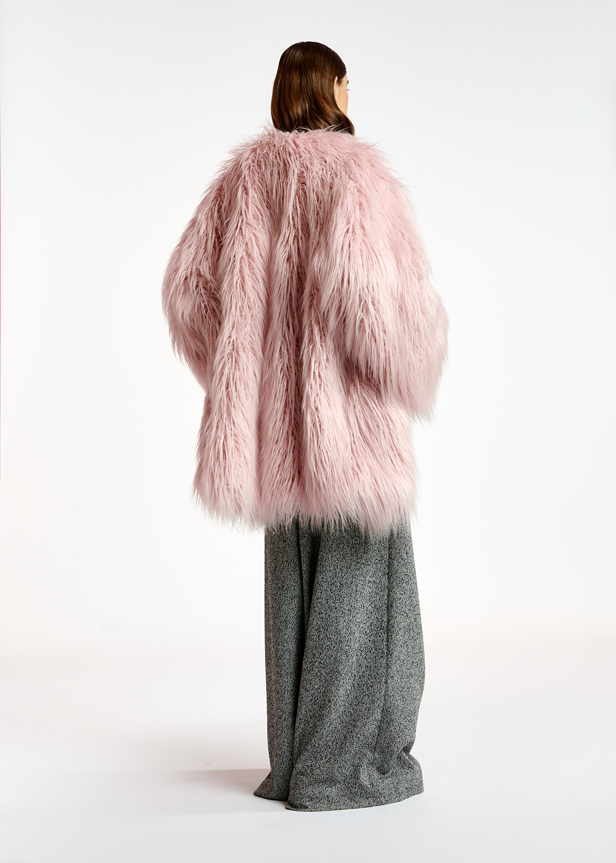 mango pink fur coat