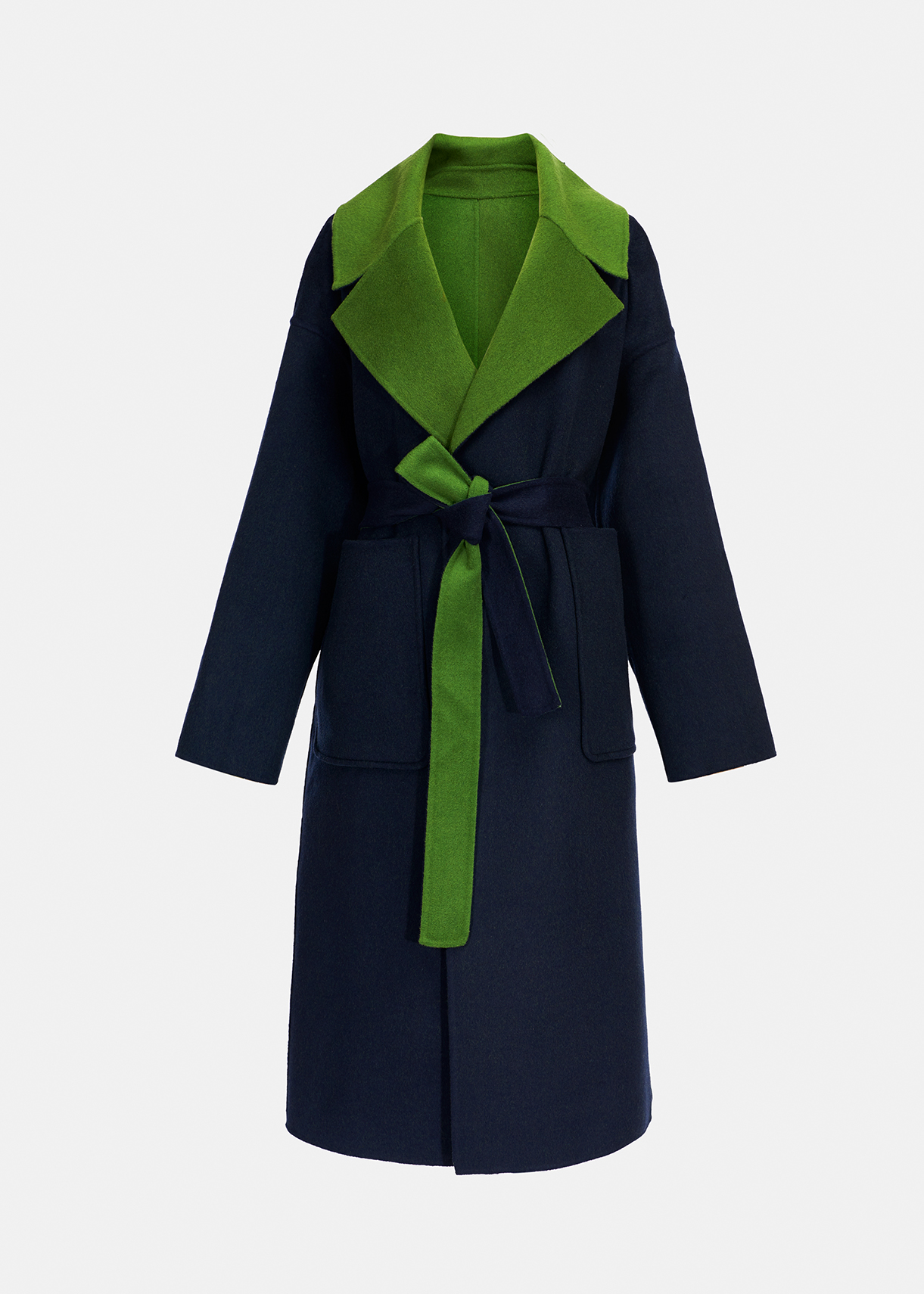navy wool blend coat