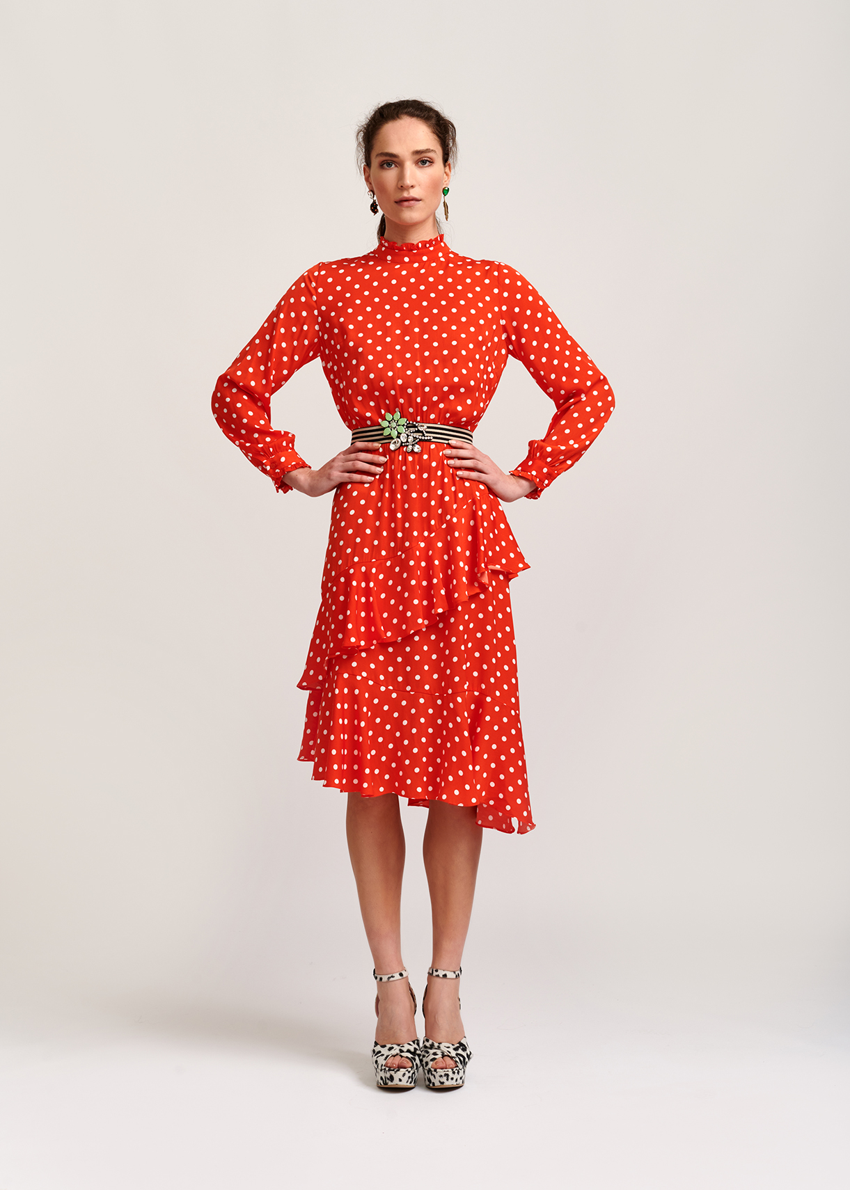 red polka dot dress