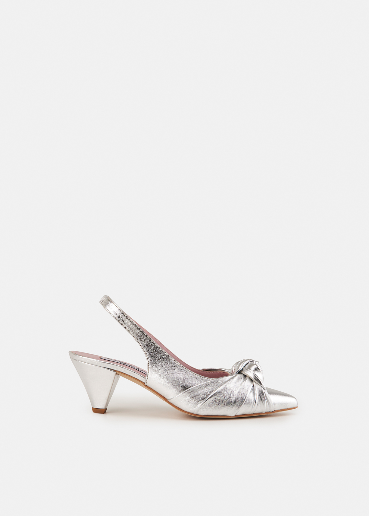 silver kitten heels
