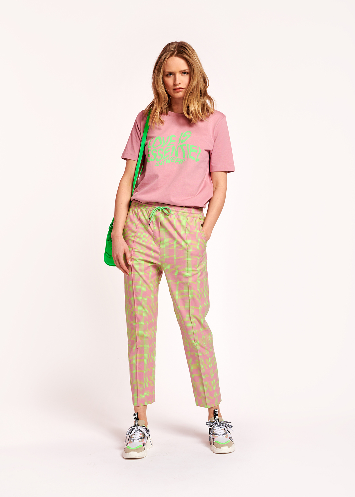 pink plaid pants