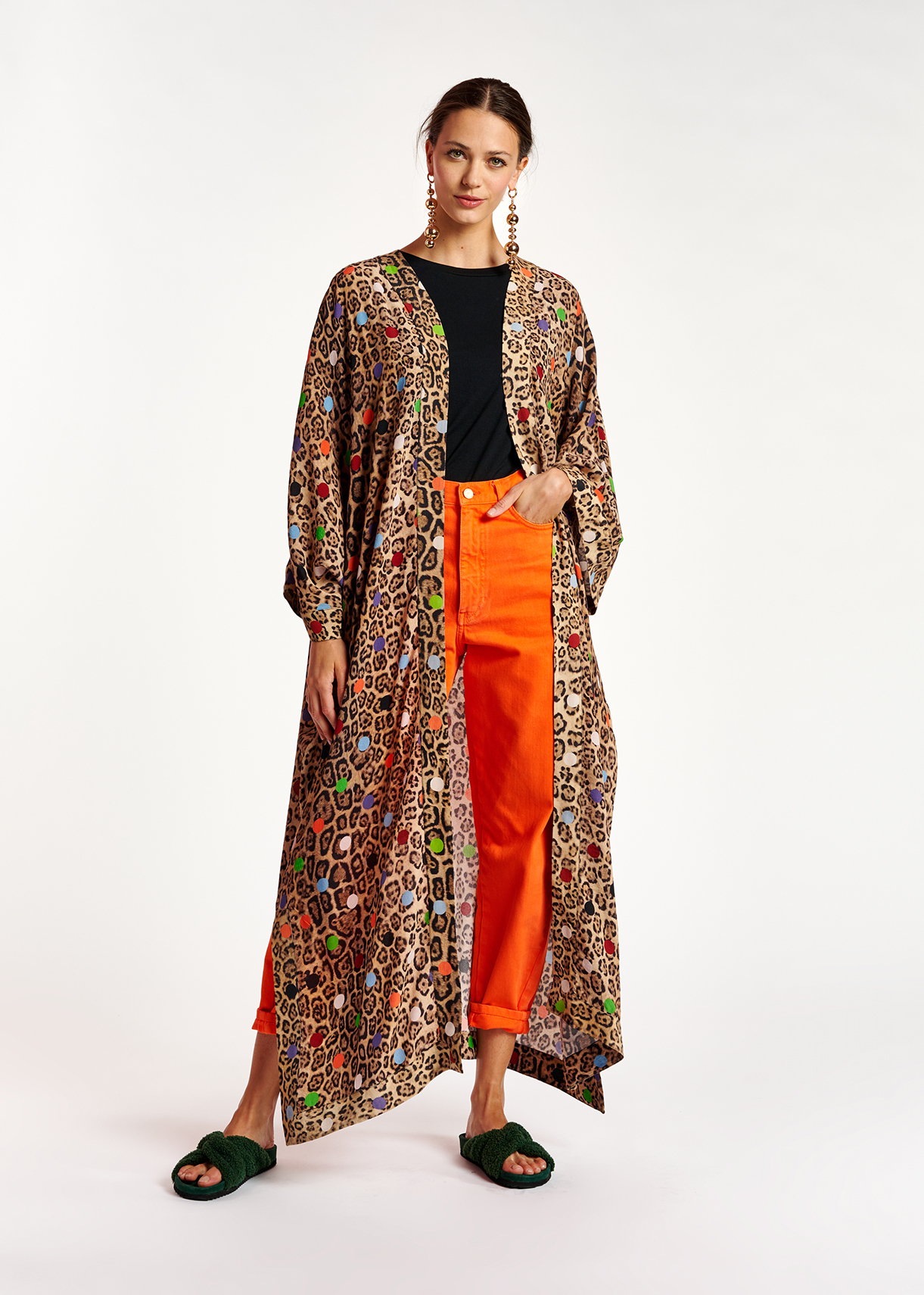 Kimono à imprimé léopard et pois - Essentiel Antwerp France