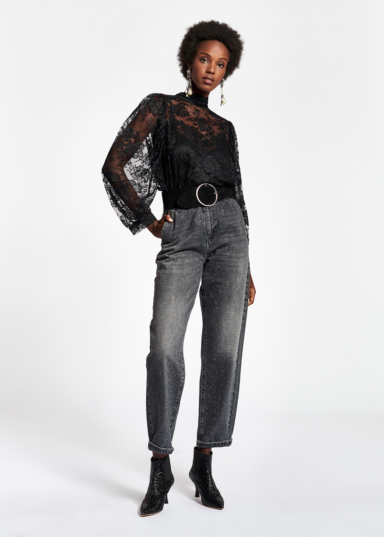 grey embellished jeans